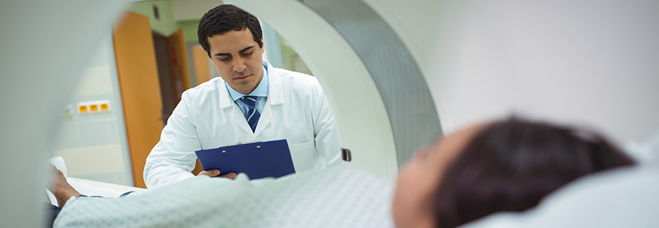 A patient receives radiotherapy. 