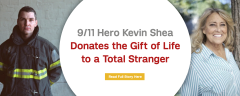 photo of firefighter Kevin Shea and Lois Knudson, who was the recipient of Shea