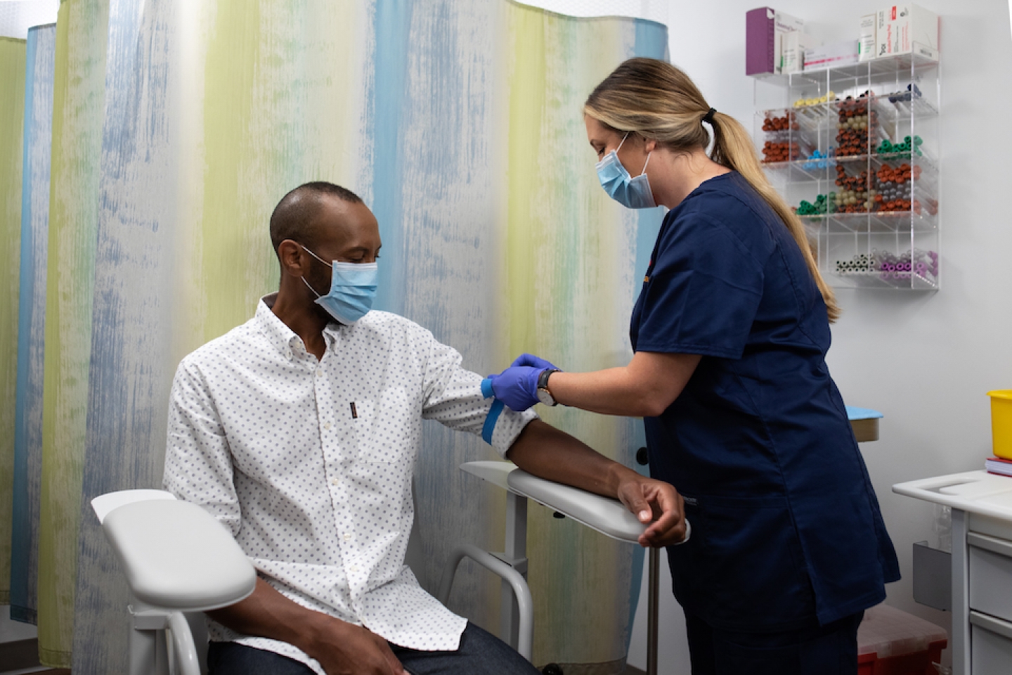 patient preparing for blood draw