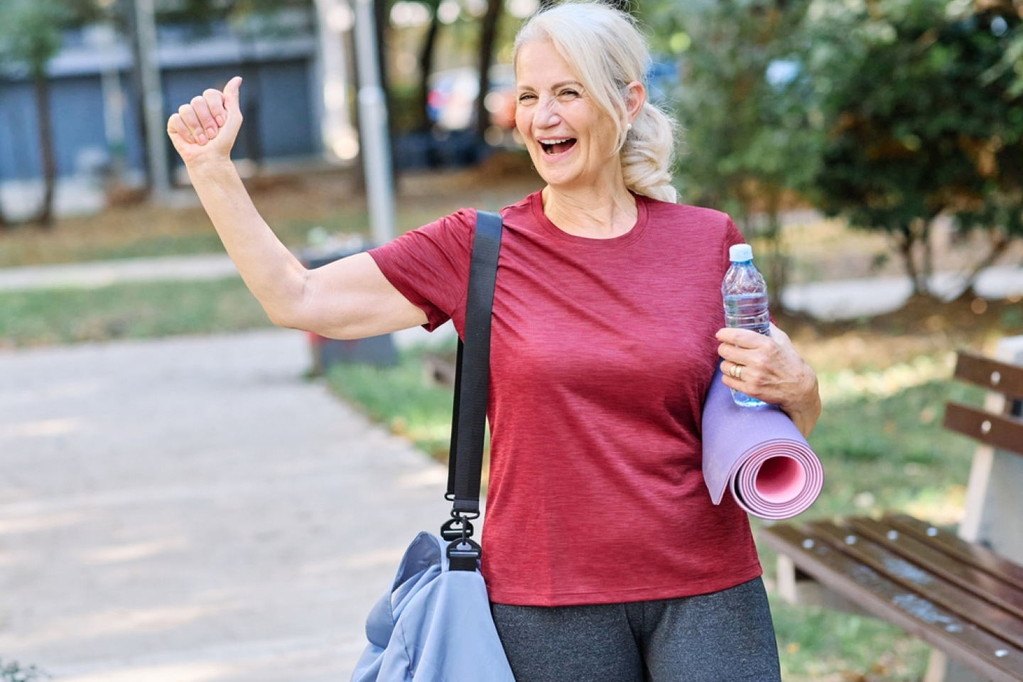 Happy and fit elderly woman 