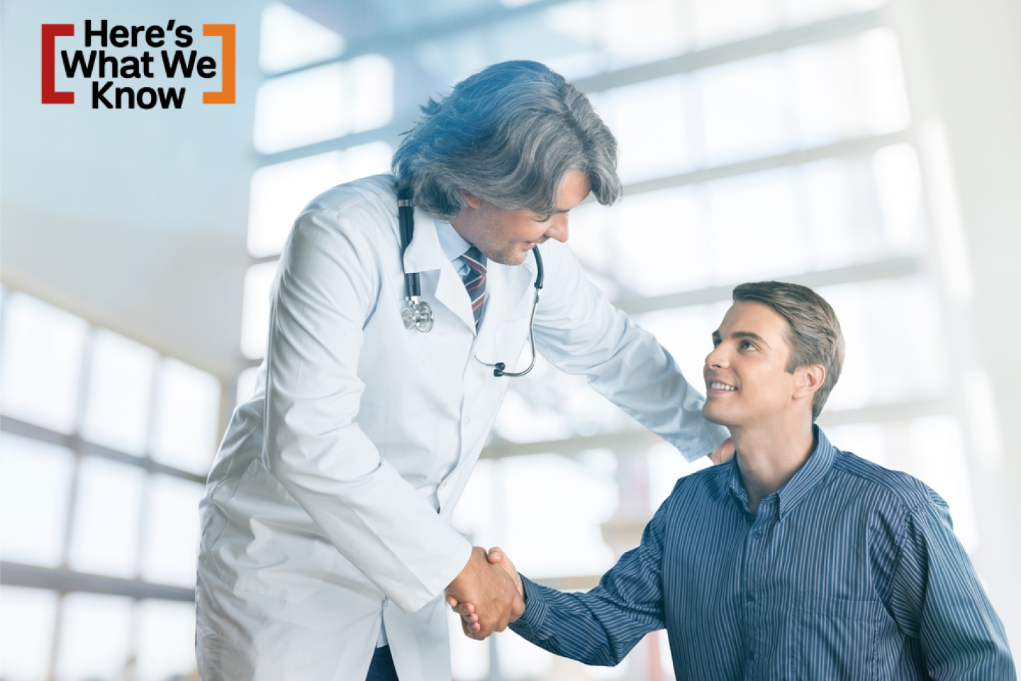 man shakes hand with his doctor