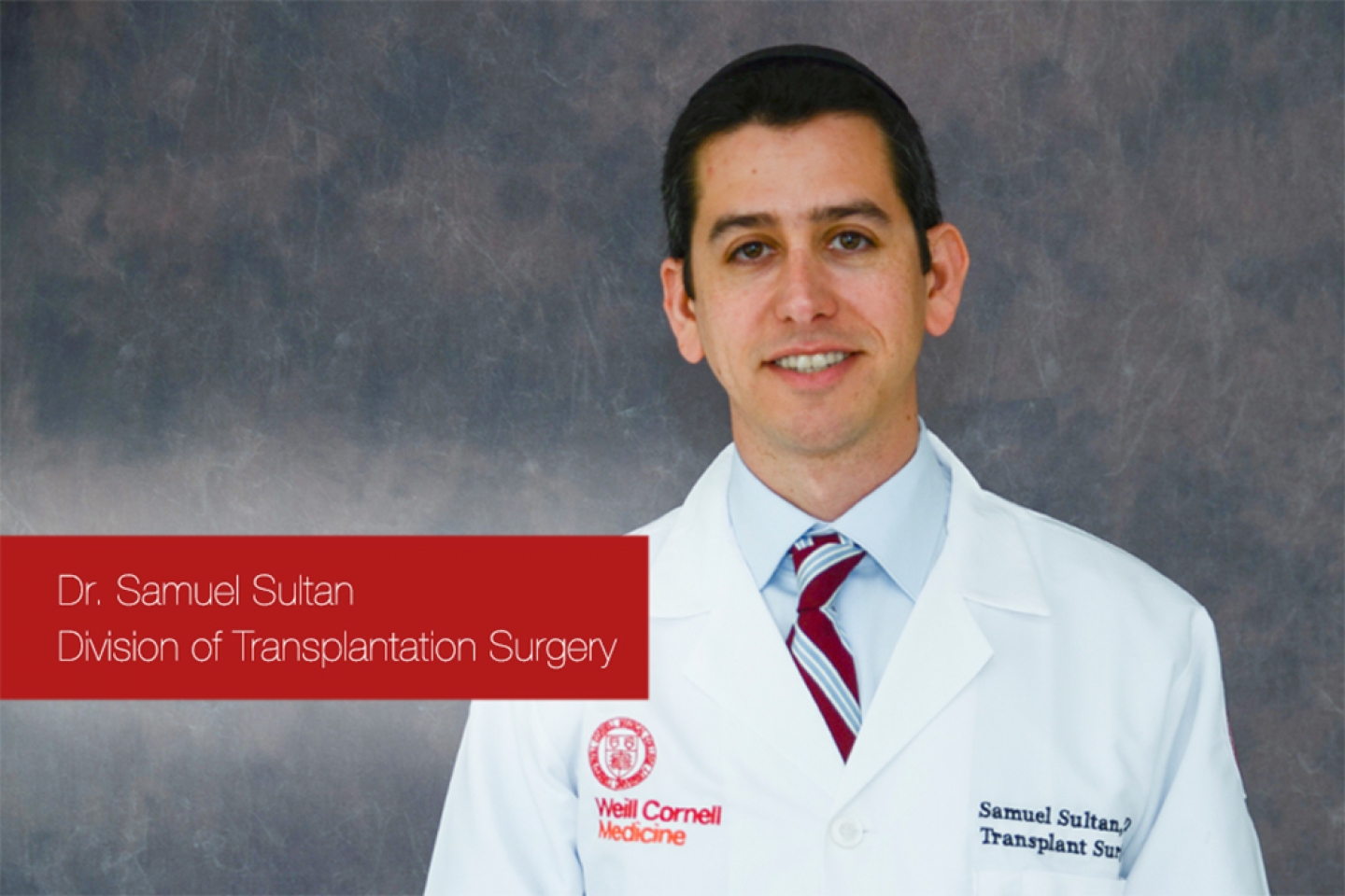 Portrait of Dr. Samuel Sultan from the Division of Transplantation Surgery