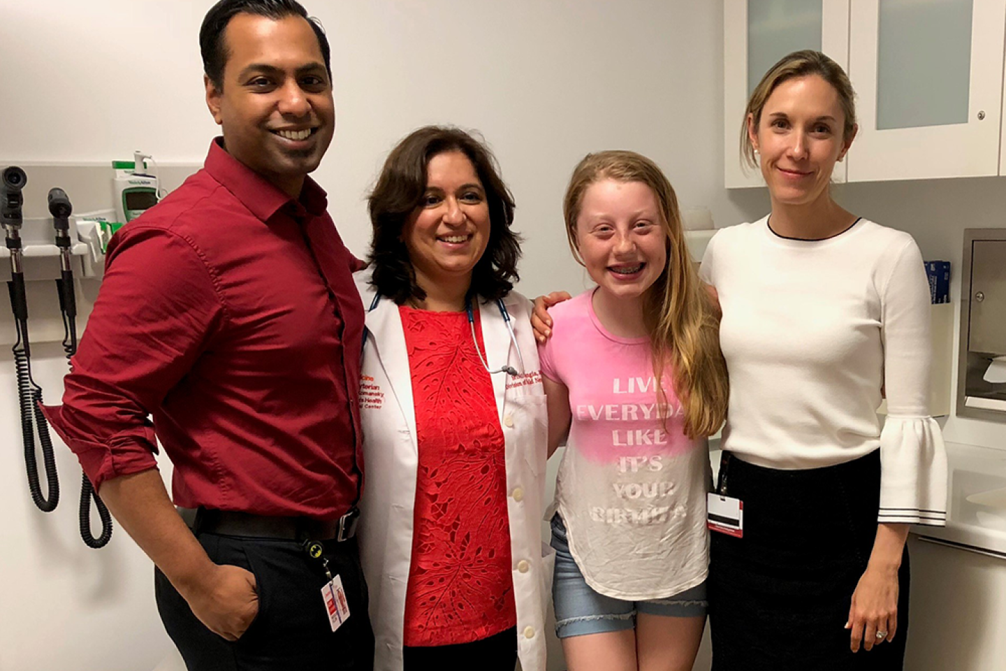 Anna Palmieri with Dr. Kevin Gurcharran, Dr. Srishti Nangia, and Dr. Caitlin Hoffman