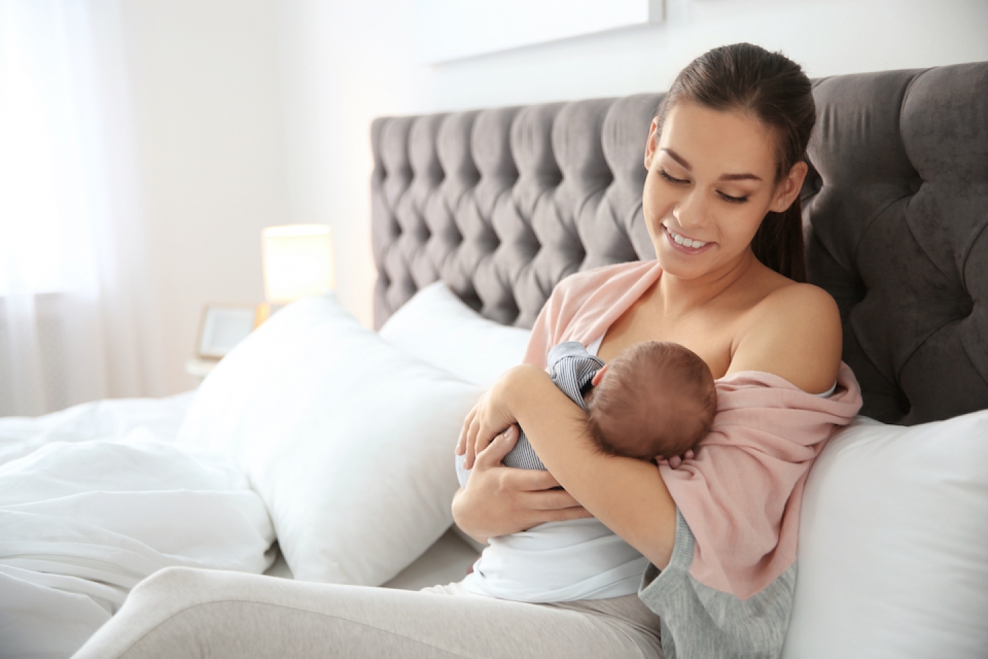 young mother breastfeeding