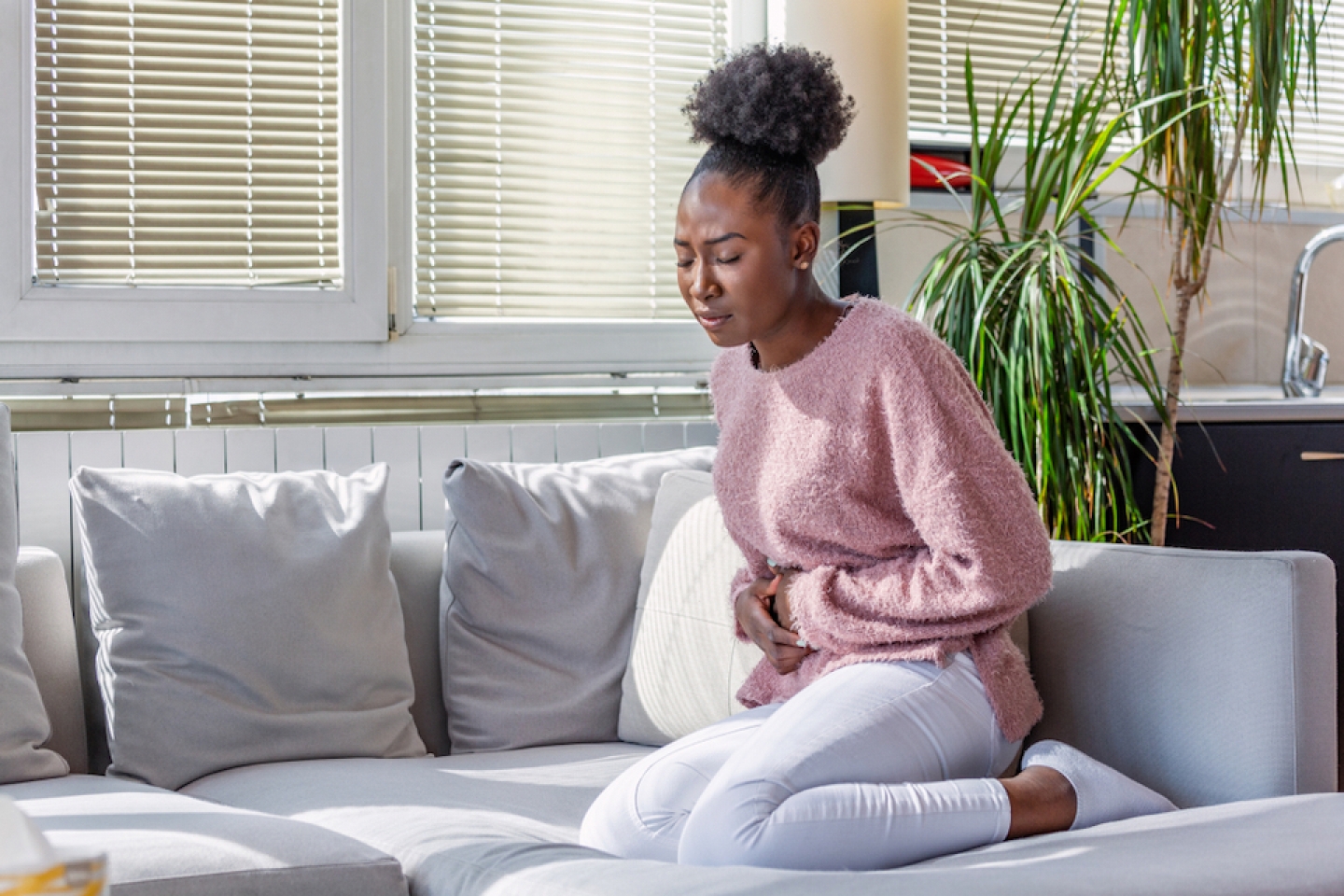 black woman with abdominal pain