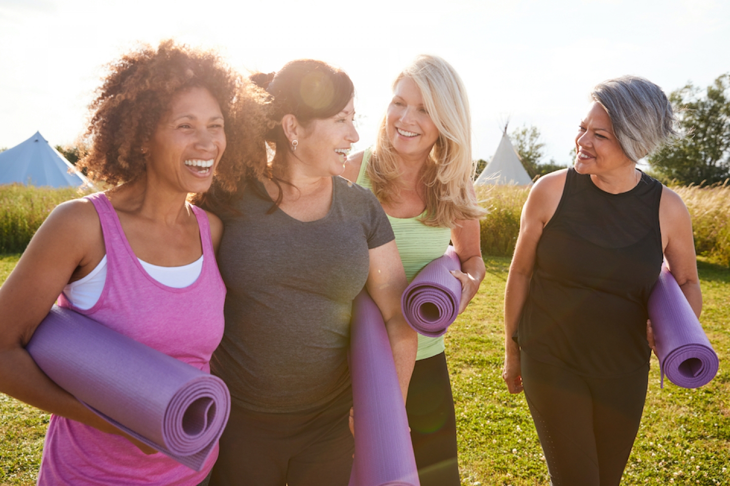 women exercising together