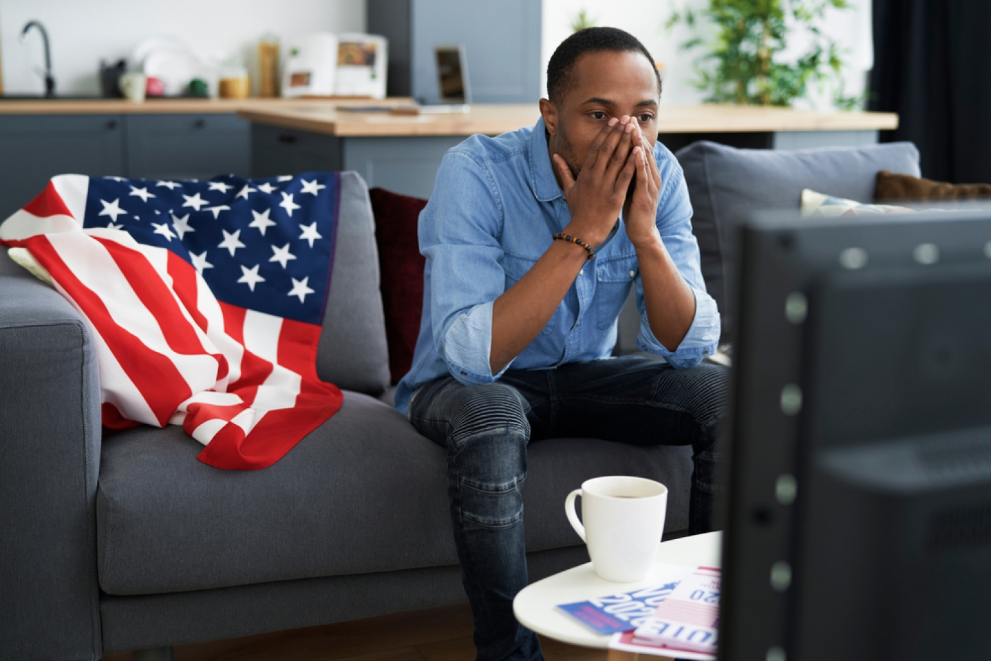 man disappointed with USA election results