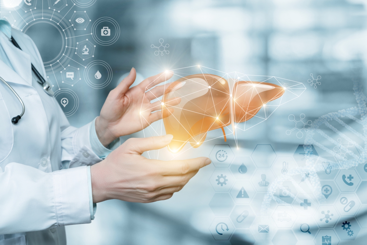 The concept of treatment diagnosis and support for the patient liver.