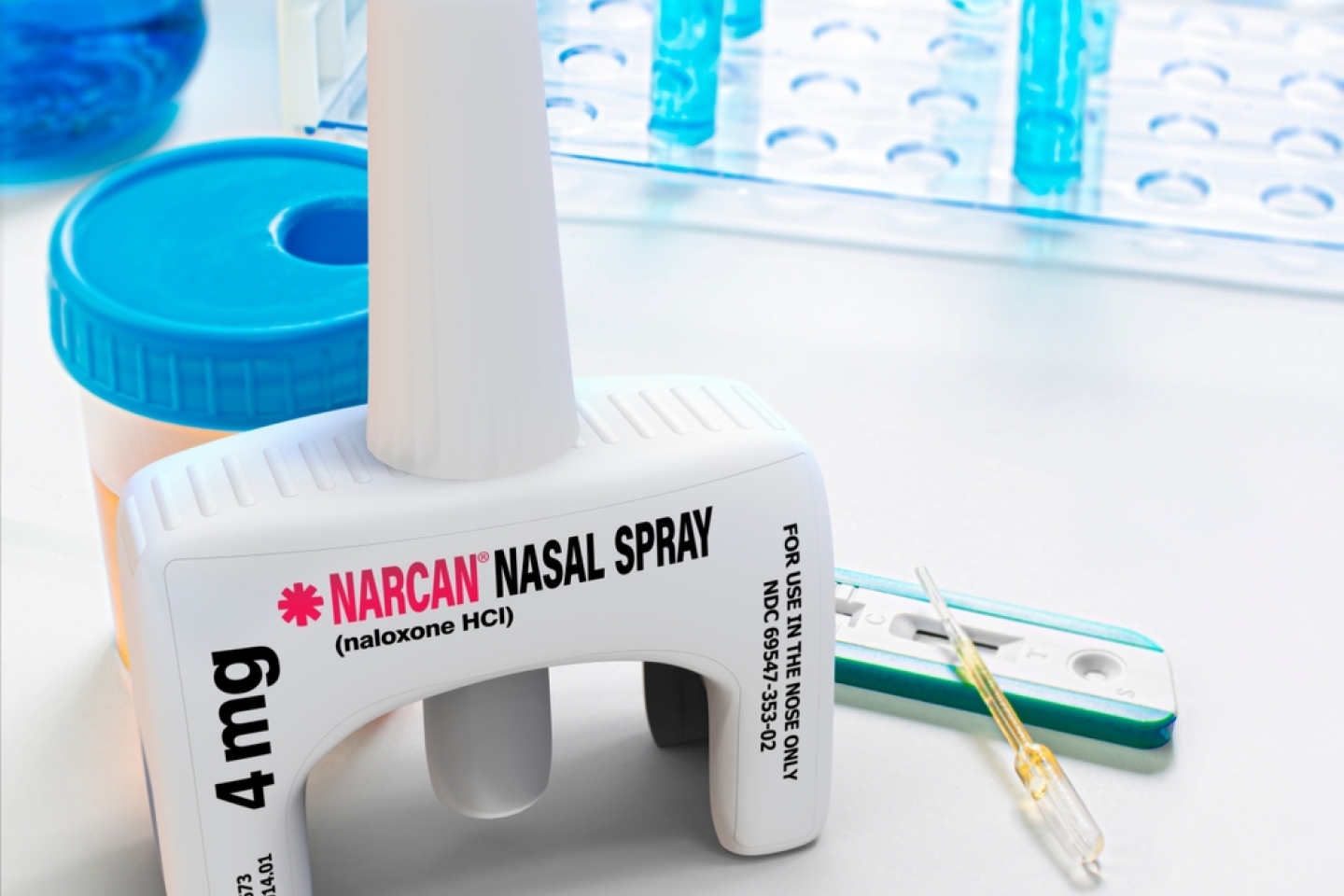 Naloxone spray . Food and Drug Administration approved spray form of Naloxone.