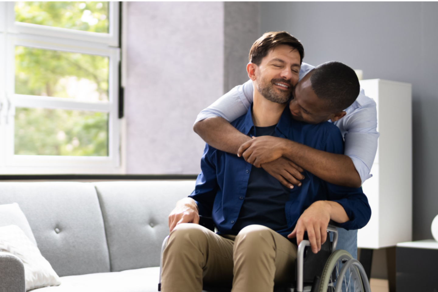 Happy African American Patient In Wheel Chair