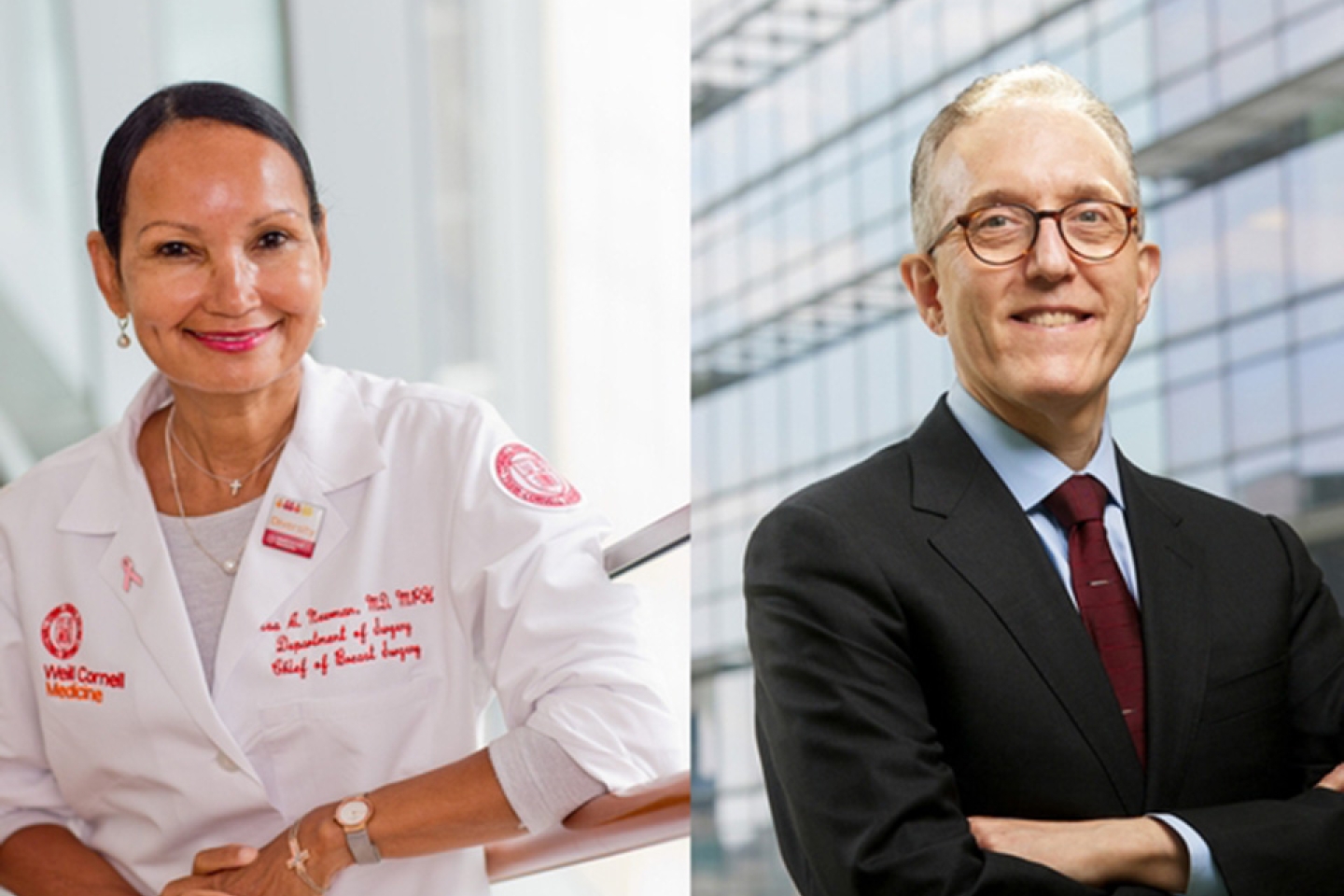 A composite photo of Dr. Lisa Newman and Dr. Jedd D. Wolchok