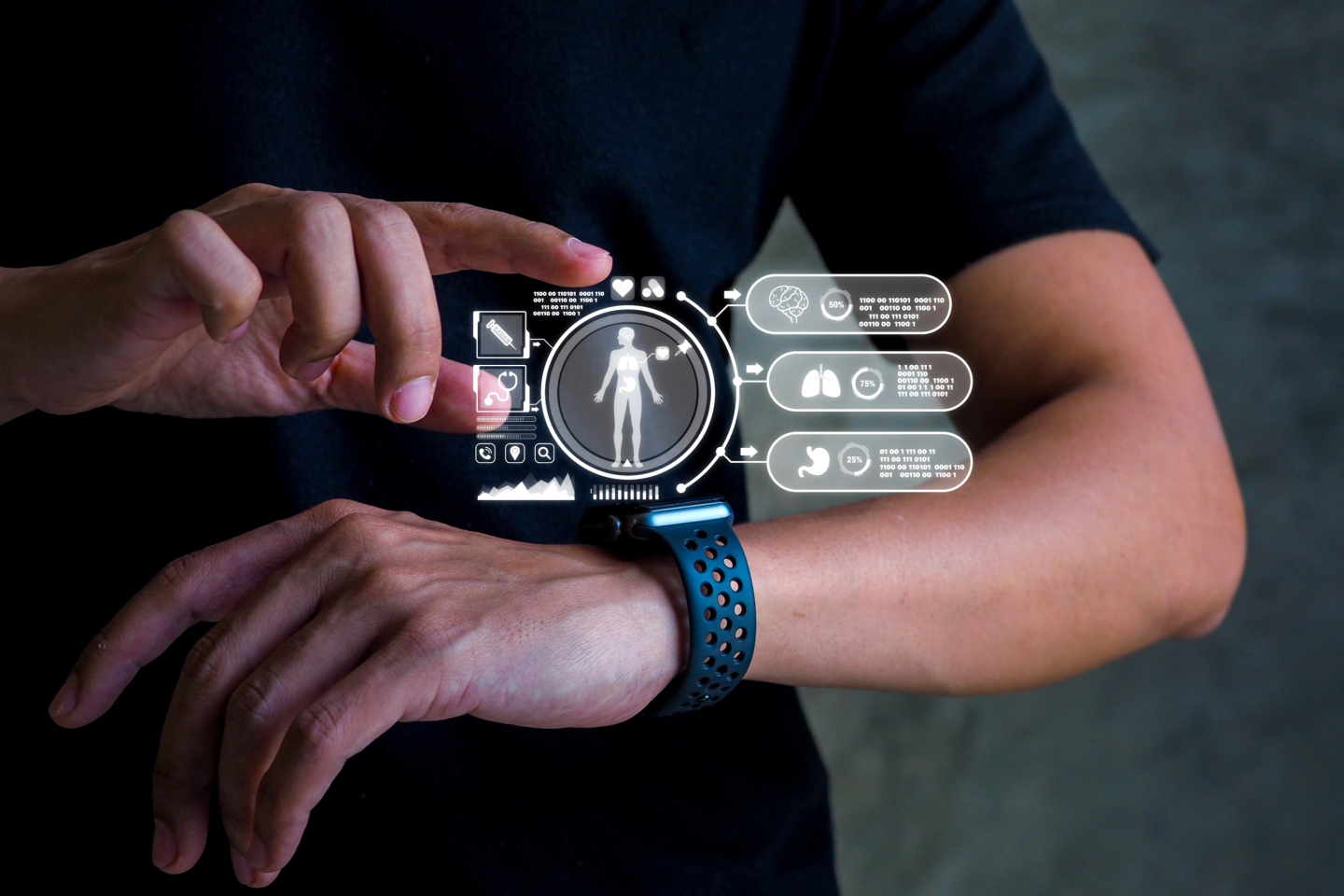 a person touching his watch