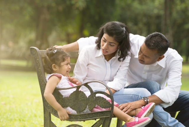 indian parent dealing with daughter with tantrum