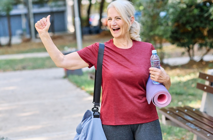 Happy and fit elderly woman 