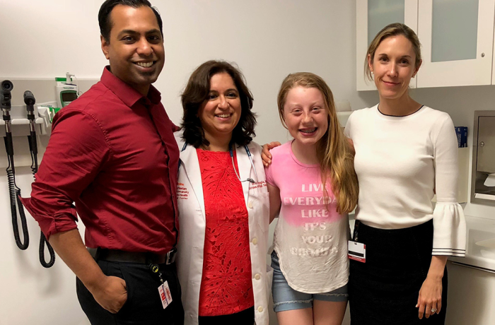 Anna Palmieri with Dr. Kevin Gurcharran, Dr. Srishti Nangia, and Dr. Caitlin Hoffman