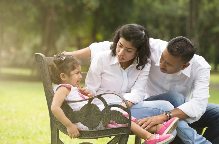 indian parent dealing with daughter with tantrum