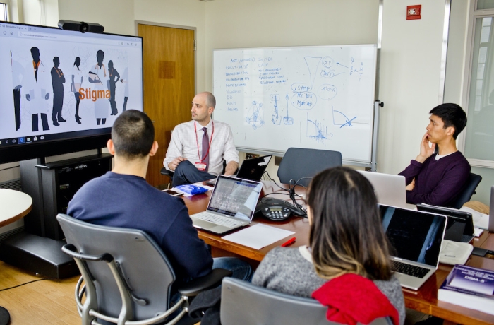  Dr. Avery teaching medical school students about substance use.