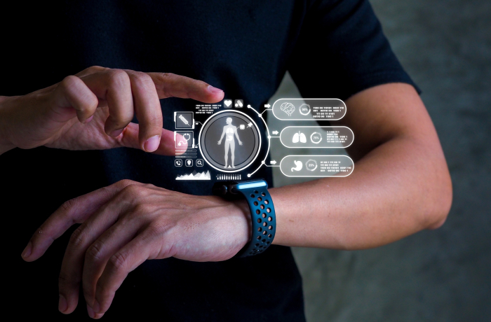 a person touching his watch