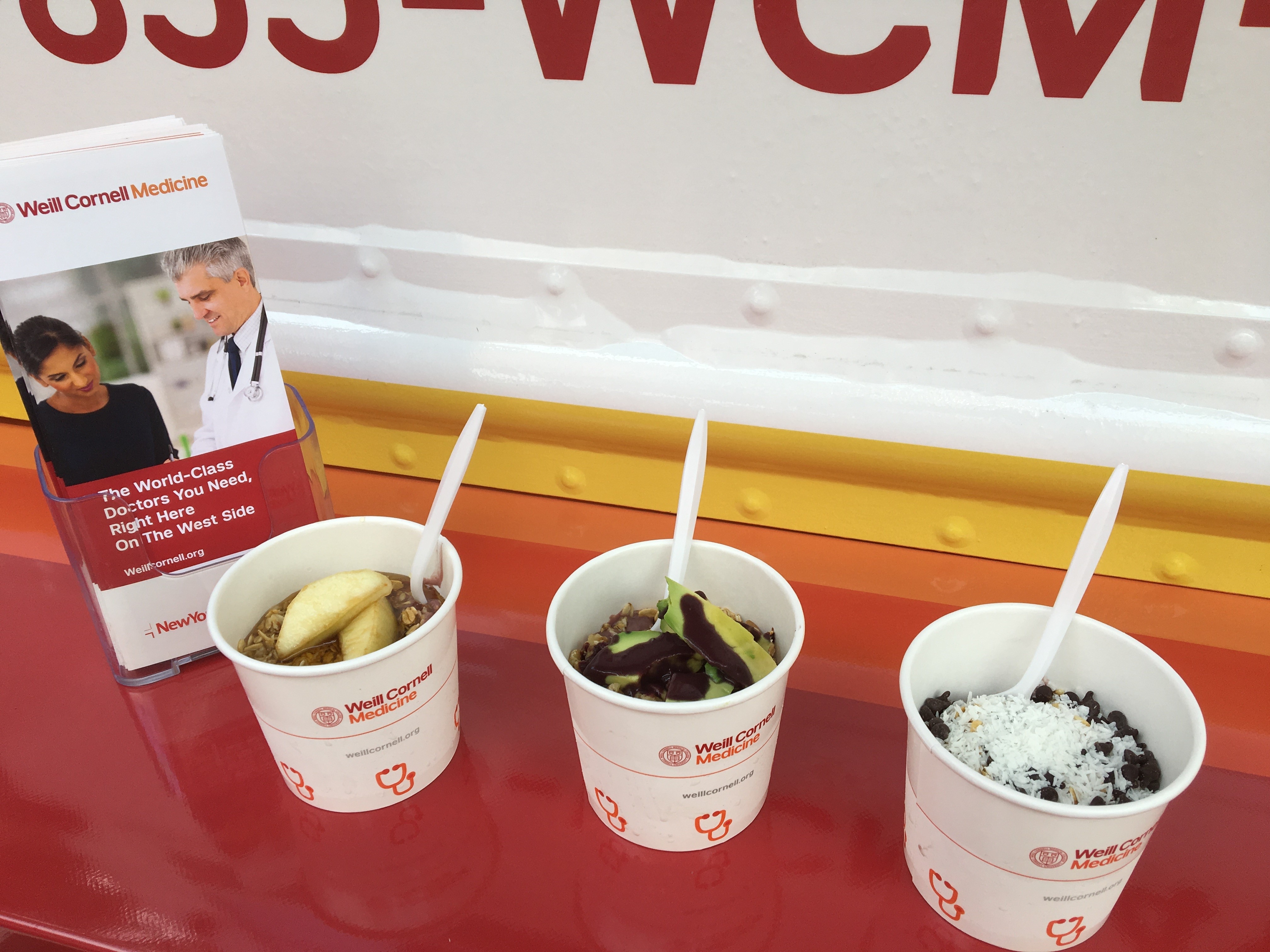 Weill Cornell Medicine offered acai bowls during the Columbus Avenue Festival on Sunday, Sept. 17, 2017.