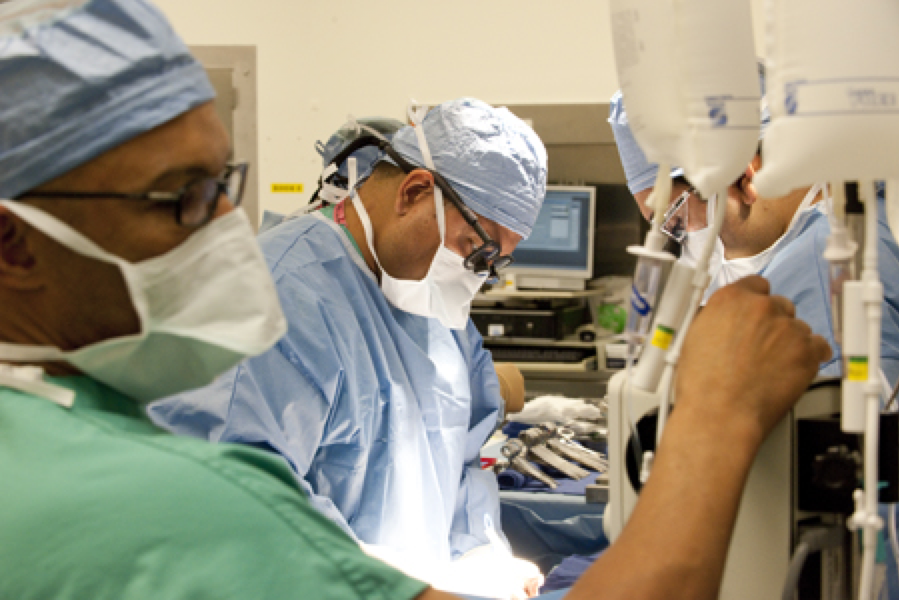 Dr. Sandip Kapur performing a kidney transplant