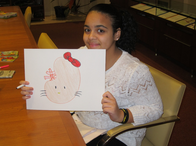 Pediatric patient draws a picture