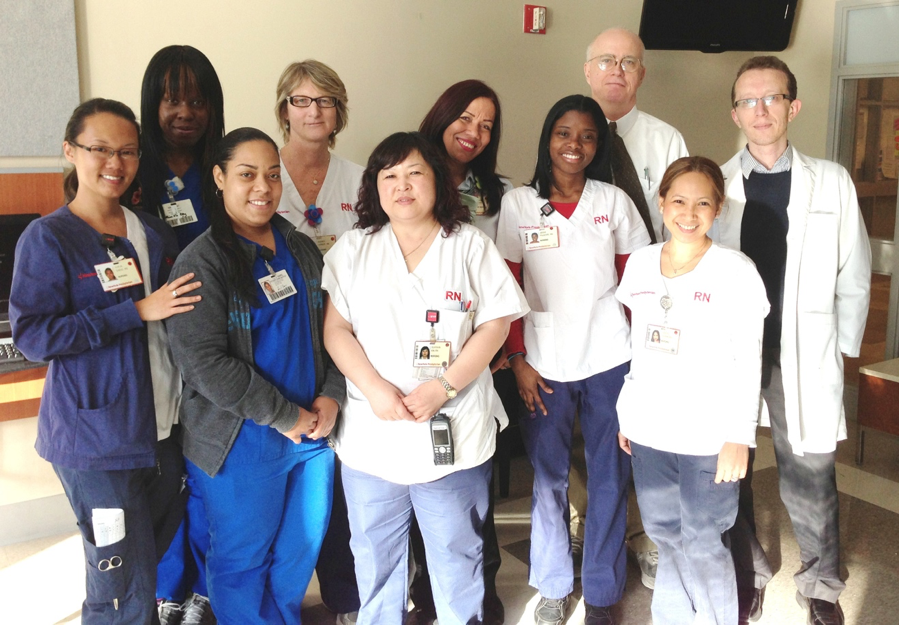Group photo of transplant nurses at Weill Cornell Medicine.