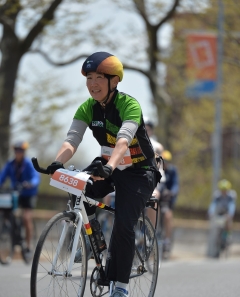 Jennifer Moon on bike