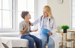 Doctor checking a boy
