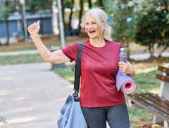 Happy and fit elderly woman 