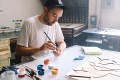 A man painting
