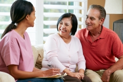 couple meets with nurse