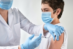 child receiving vaccine