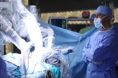 Surgical operation robot. Medical operation involving robot.