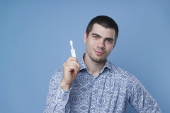 man with rapid test