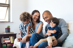 family on the couch together