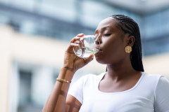 women drinking water