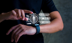 a person touching his watch